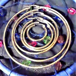 Jewelry - 6 Pairs Stainless Steel Hoop Earrings 20-60mm Jewelry - 6 Pairs Stainless Steel Hoop Earrings 20-60mm